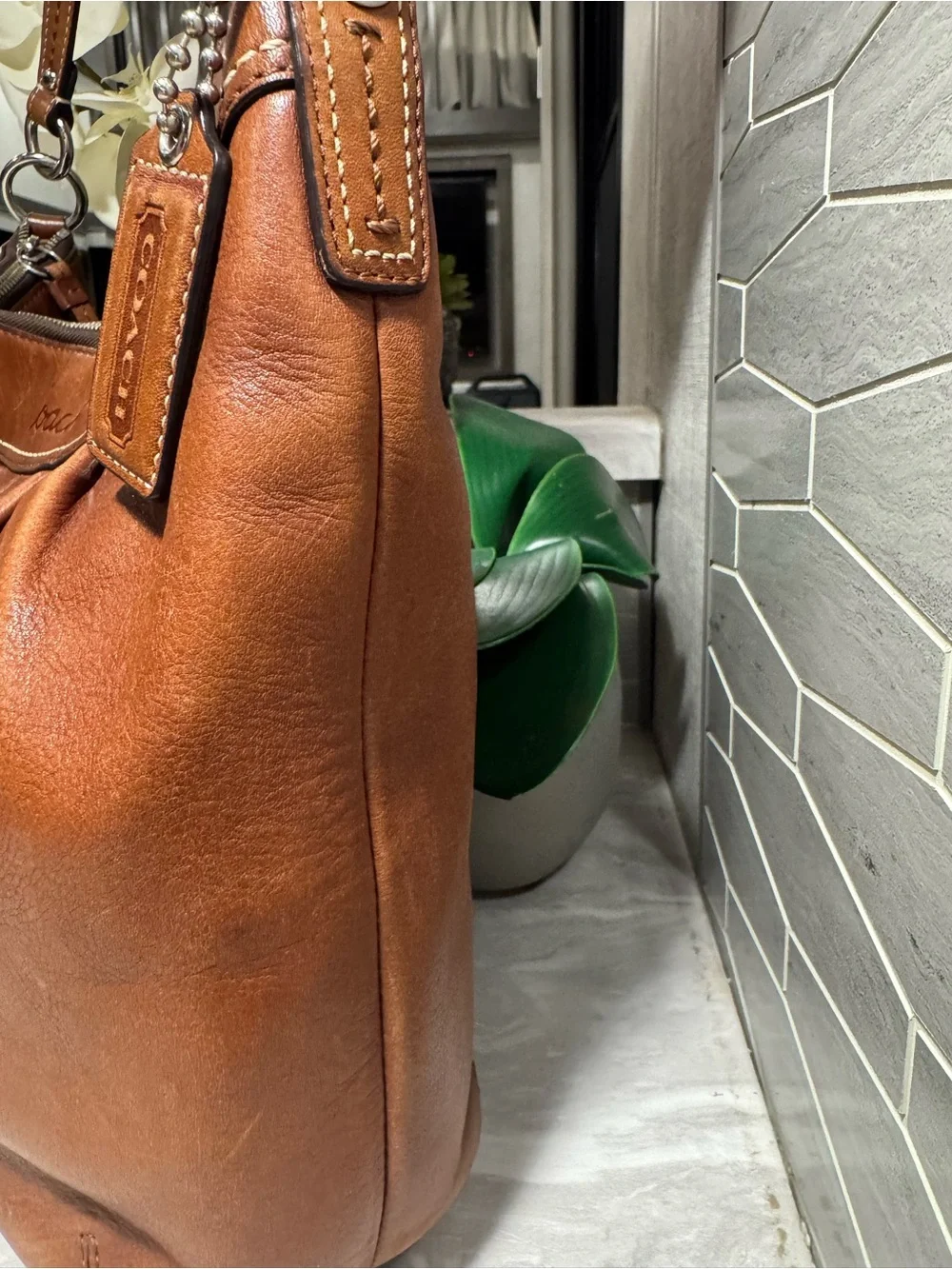 EUC Coach Cognac Leather Satchel with Original Hang Tag - True Coach Treasure